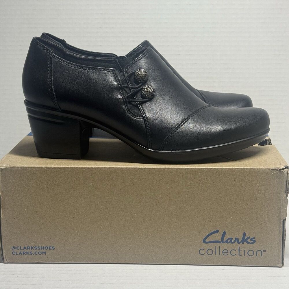 Clarks Size 8.5 M Black Emslie Warren Side Zip Loafer Bootie Witchy Preppy - Picture 13 of 13